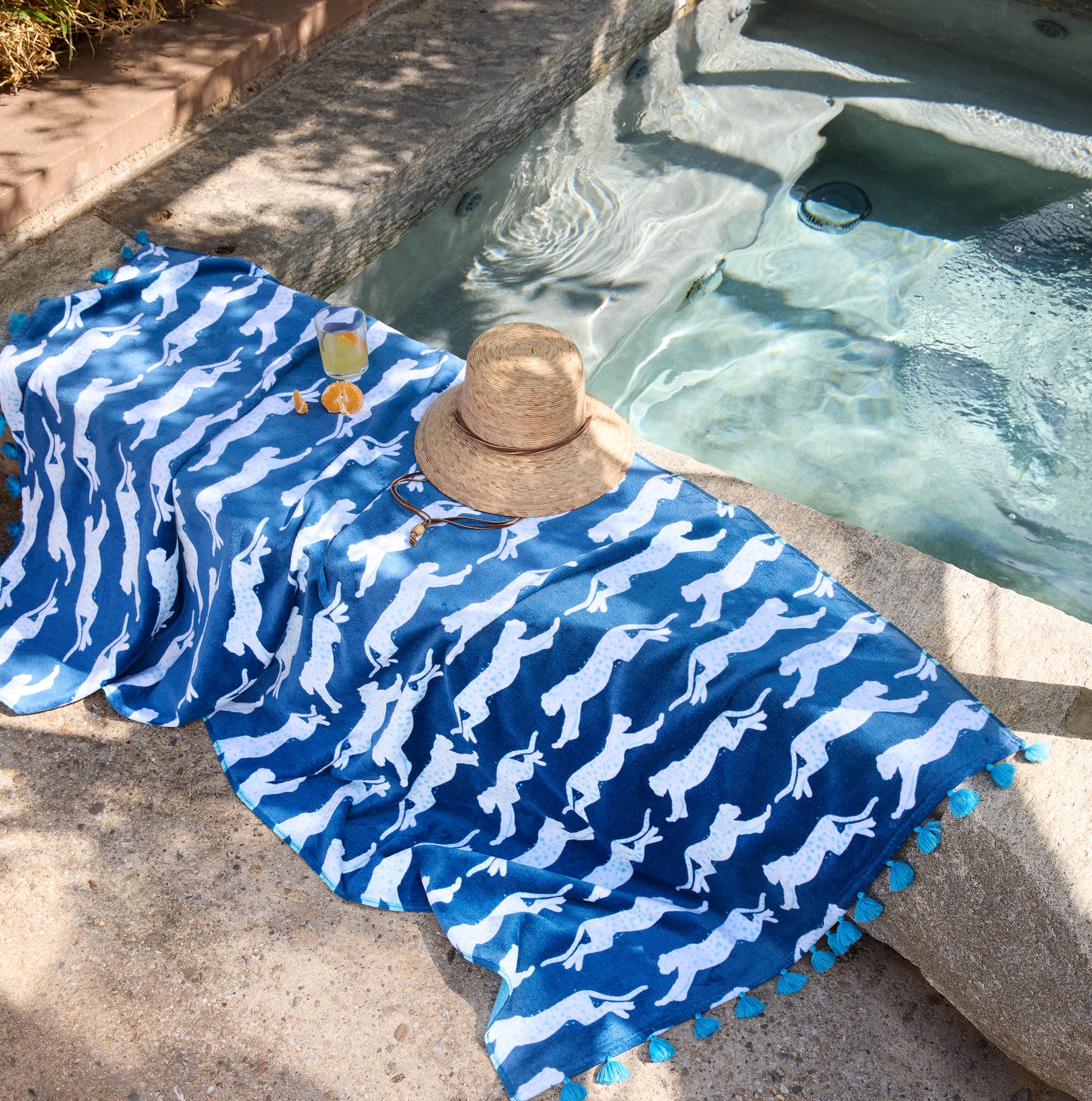 Matouk Leaping Leopard Beach Towel
