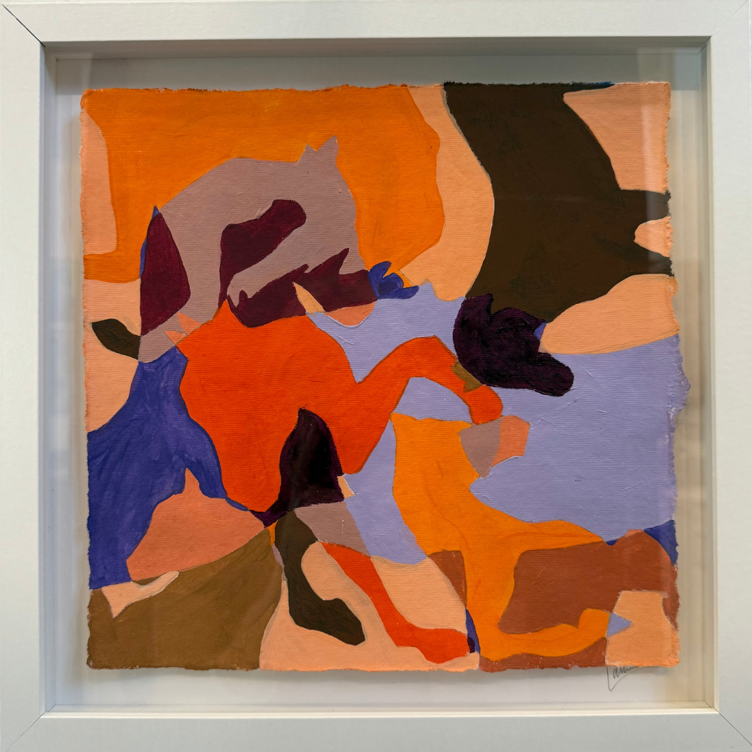 Orange Tangles Horses Art