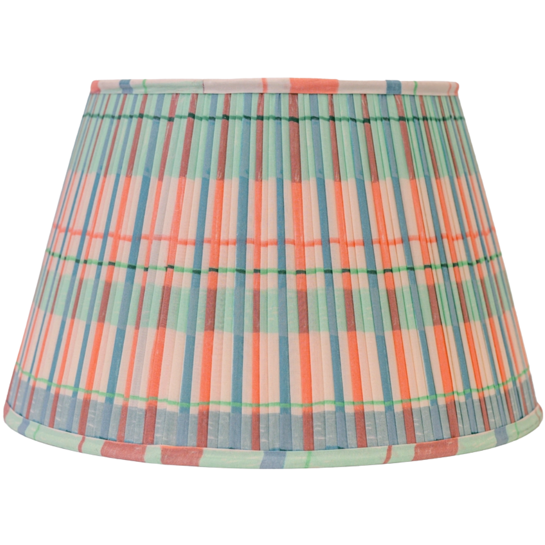 Coral Plaid Lampshade