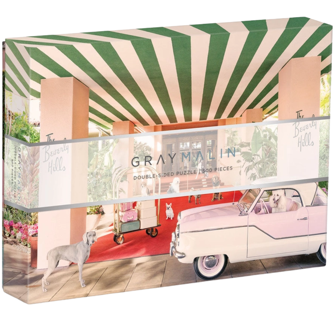 The Dogs At the Beverly Hills Hotel Gray Malin Double-Sided Puzzle