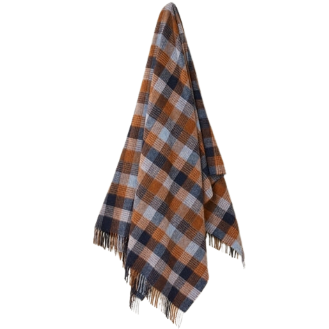 Patchwork Blue/Orange Throw