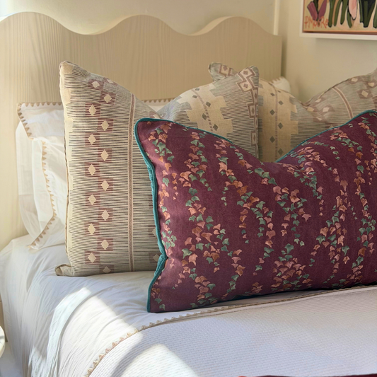 Hillside Maroon Lumbar Pillow