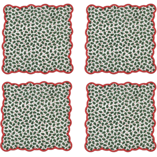 Holly Cocktail Napkins