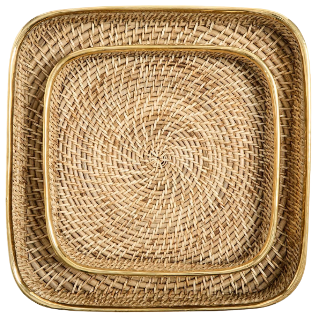 Riz Rattan Tray Collection