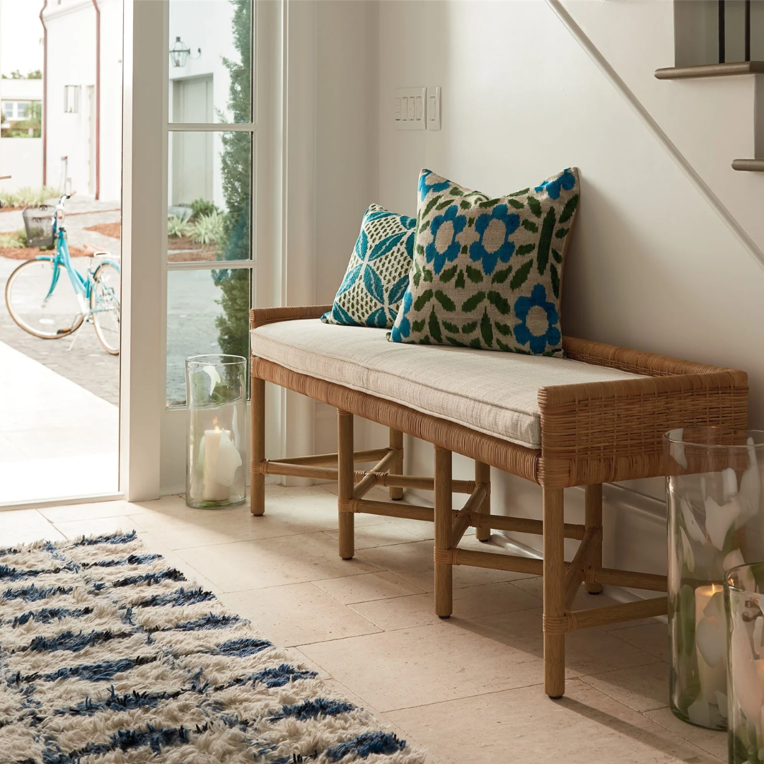 Pull Up Rattan Bench
