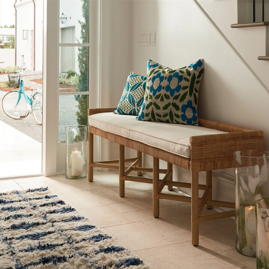 Pull Up Rattan Bench