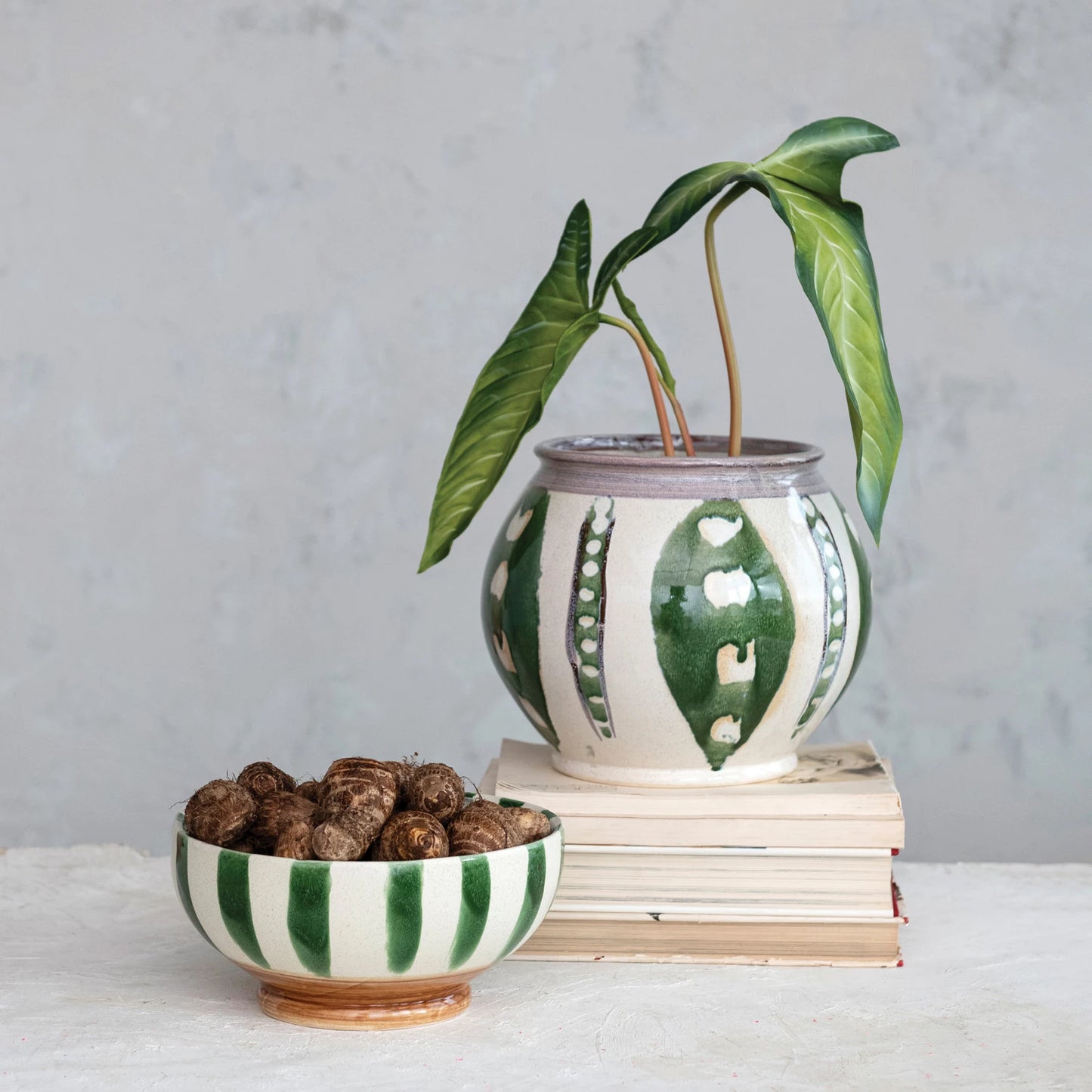 Leaf Stoneware Planter