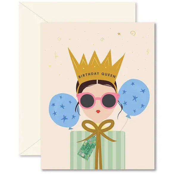 Birthday Queen Brunette Card