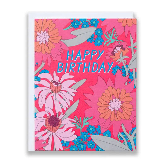 60's Floral Birthday Card