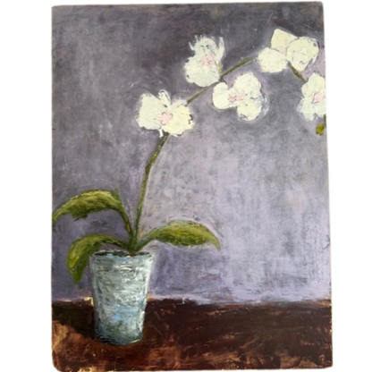 Orchid in Mossy Pot Art