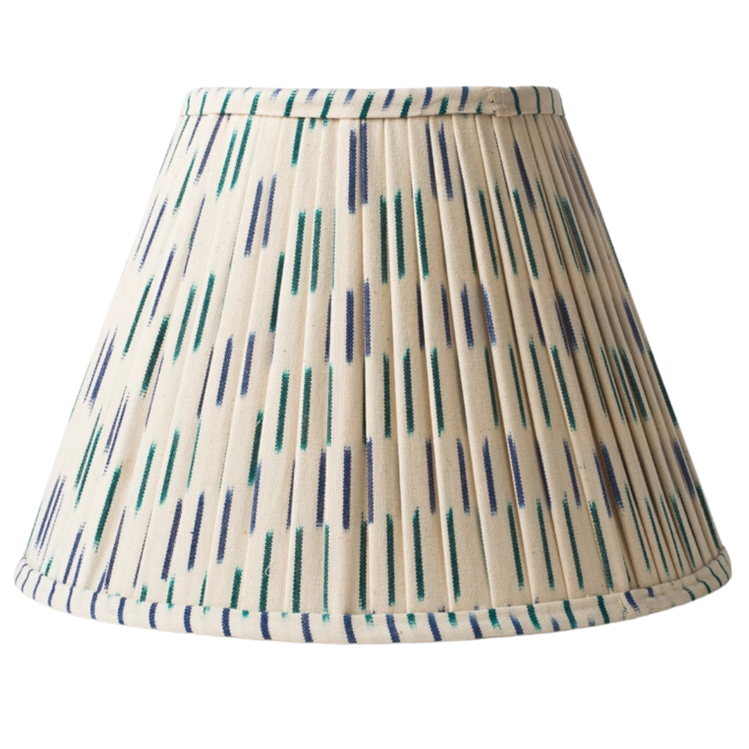 Blue Ikat Pleated Shade