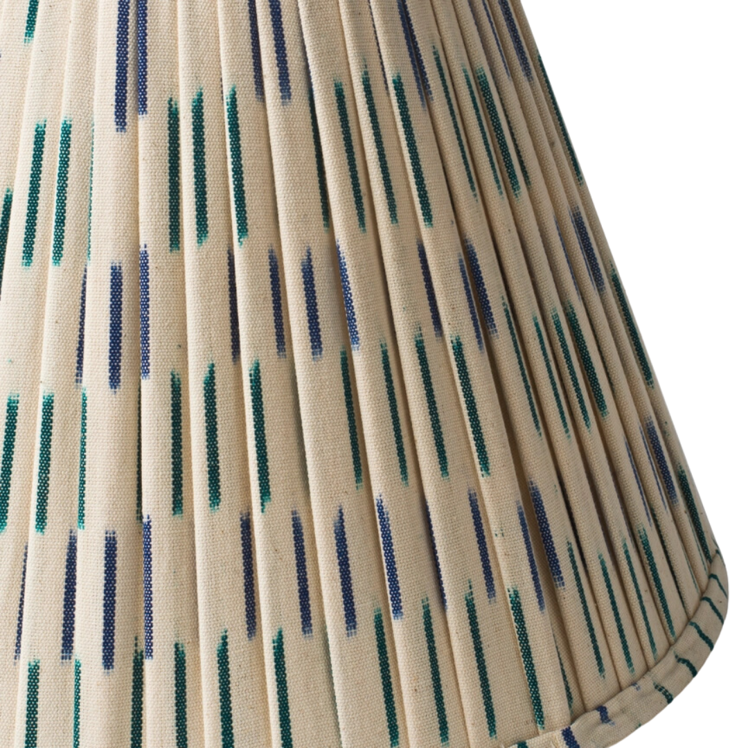 Blue Ikat Pleated Shade