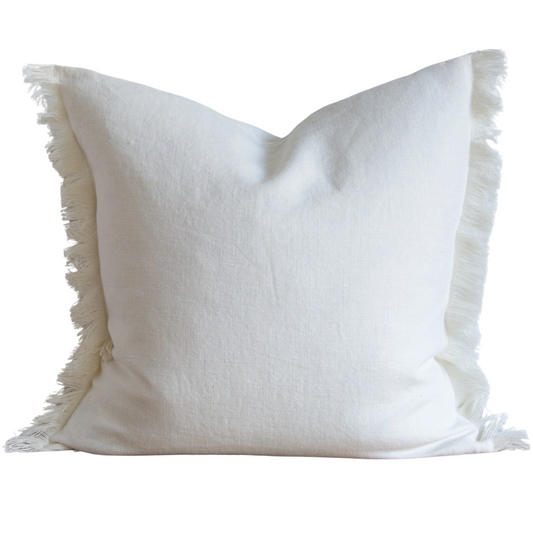 White Fringe Pillow
