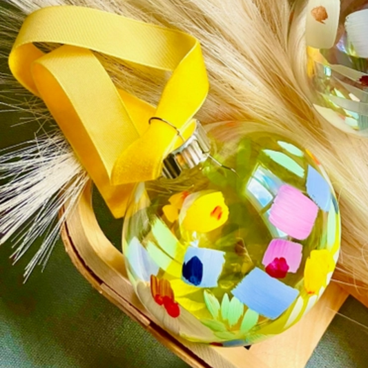 Chartreuse Dream Floral Glow Ornament