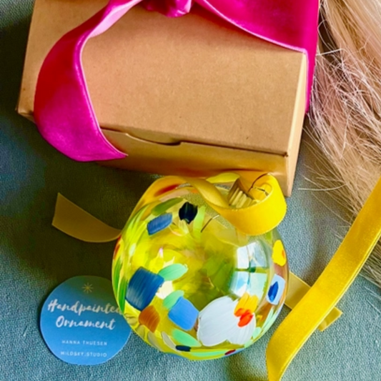 Chartreuse Dream Floral Glow Ornament