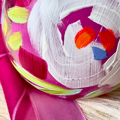 Hot Pink Floral Glow Ornament