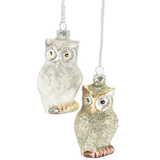 Glitter Owl Ornament