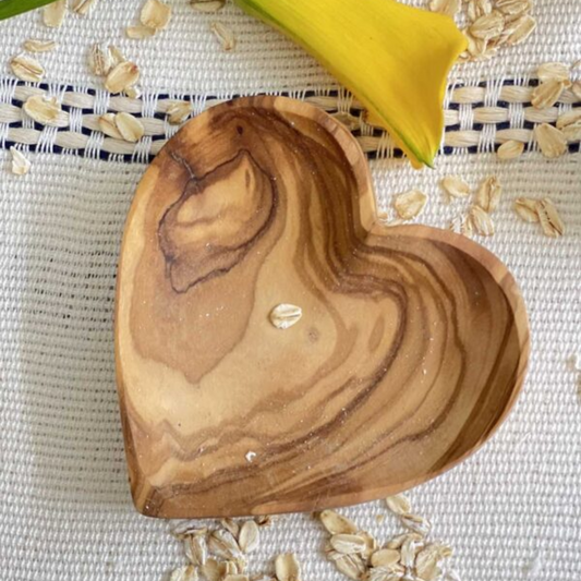 Olive Wood Heart Dish