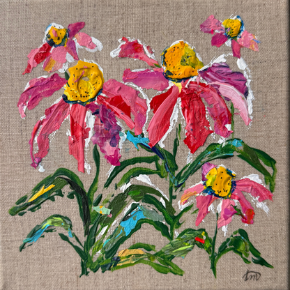 Blooming Girls Coneflower Party Art