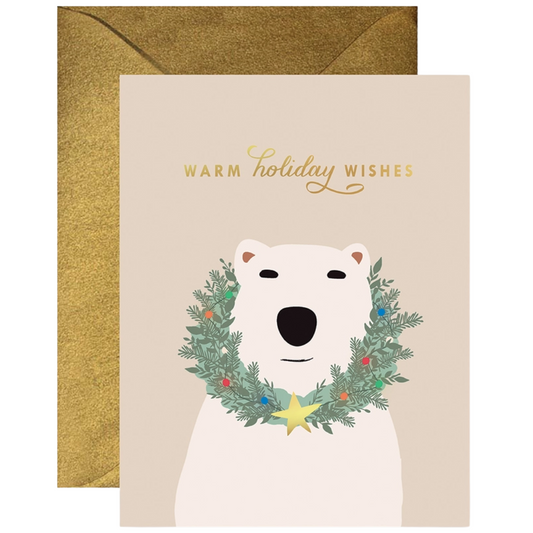 Polar Bear Warmest Wishes Card