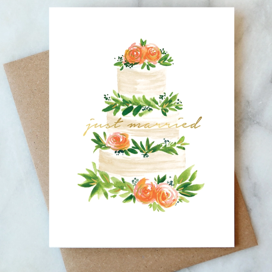 Just Married Cake Card
