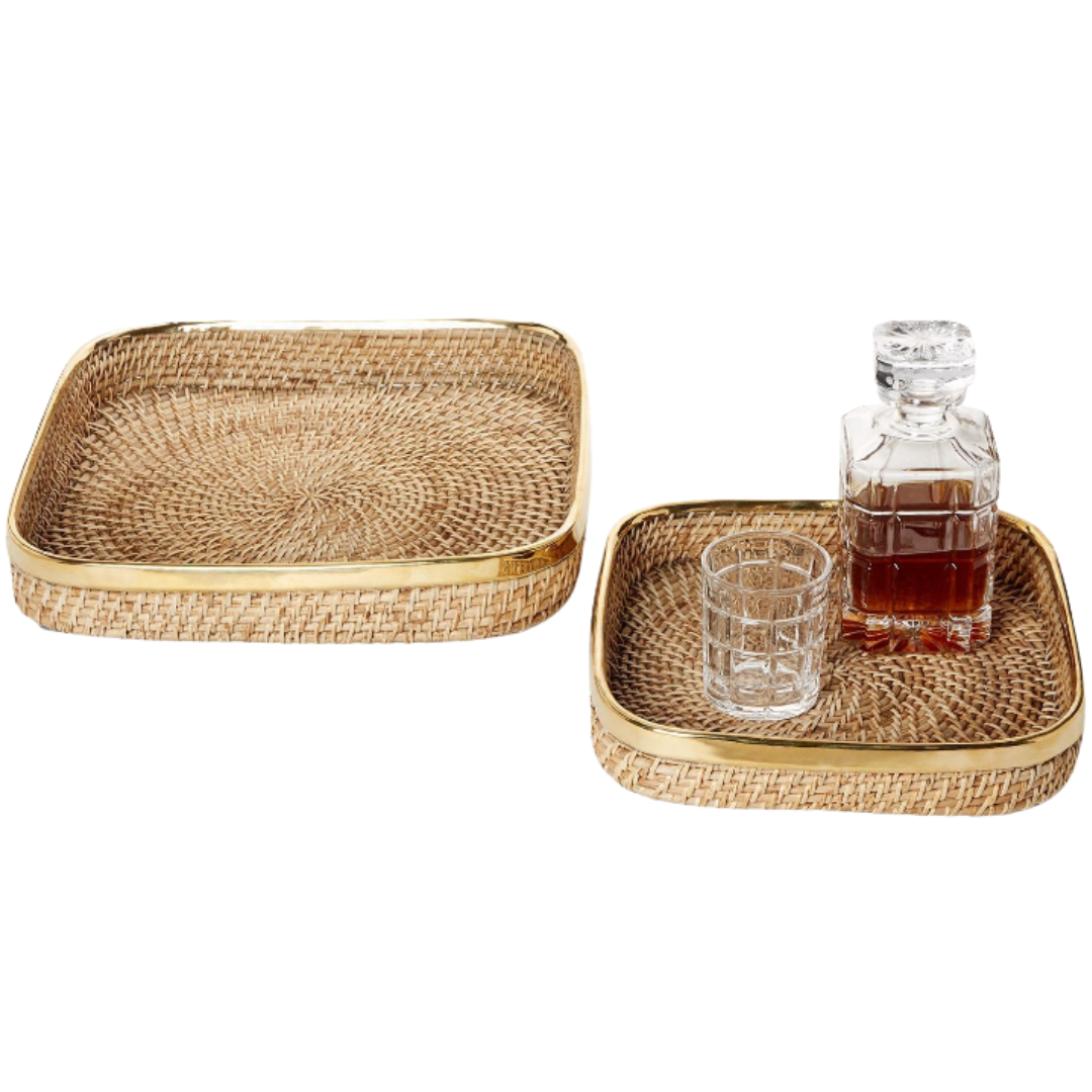 Riz Rattan Tray Collection