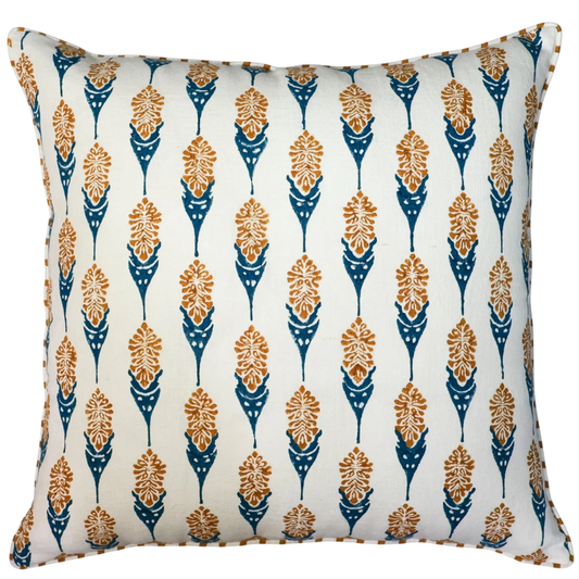 Bahaar Ginger & Blue Pillow