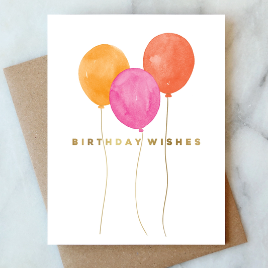 Pink Balloons Birthday Card