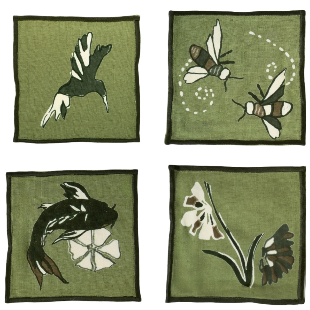 Flora & Fauna Woodsy Cocktail Napkins Set