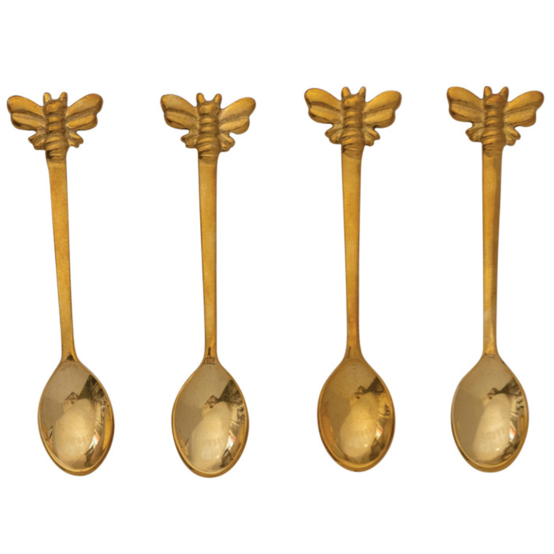 Bee Brass Spoon Set