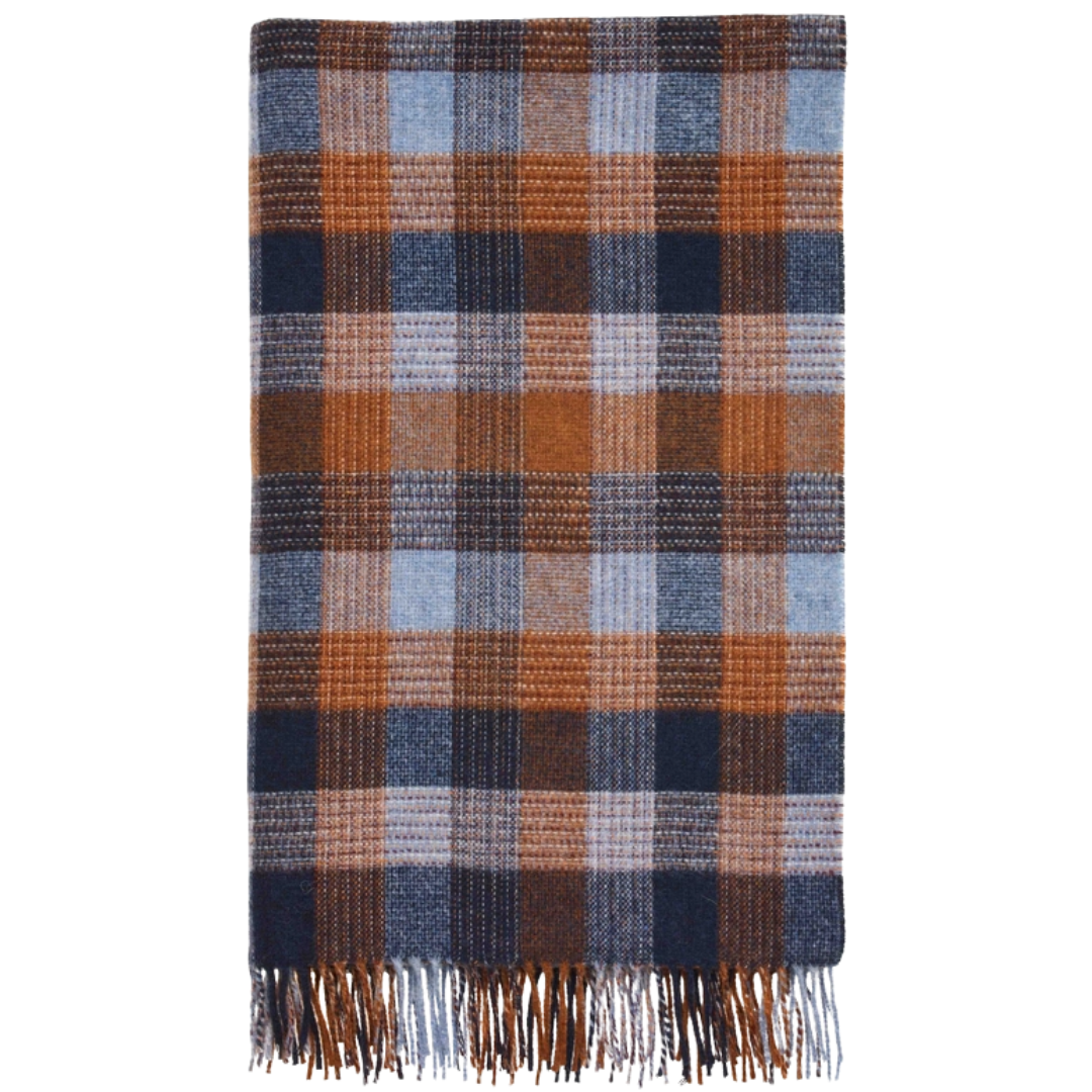 Patchwork Blue/Orange Throw