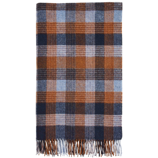 Patchwork Blue/Orange Throw