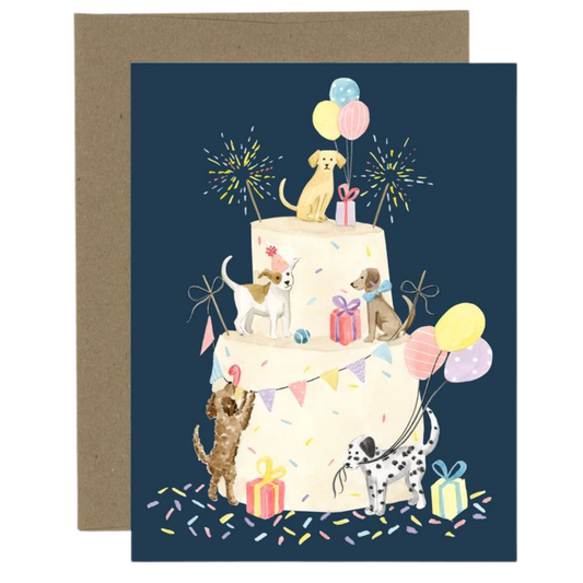 Party Dog Cake Card