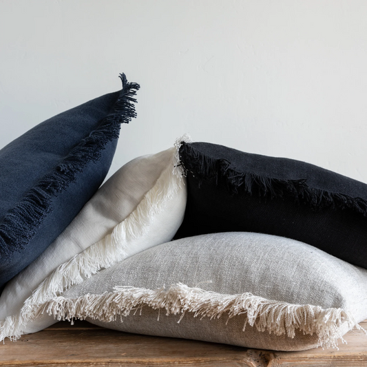 White Fringe Pillow