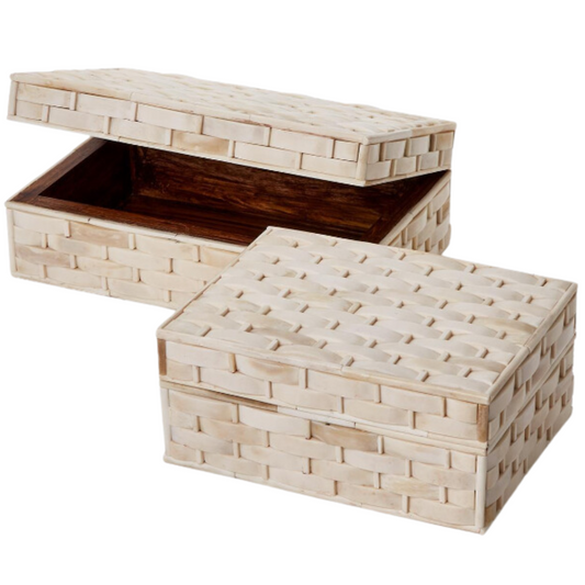 Basketweave Bone Box Collection