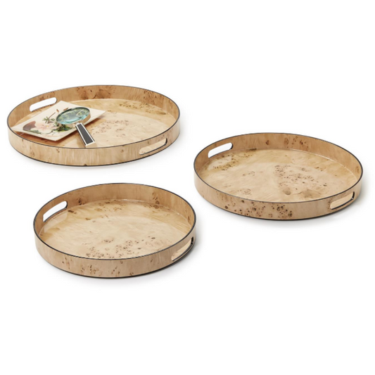 Charles Burl Round Tray Collection