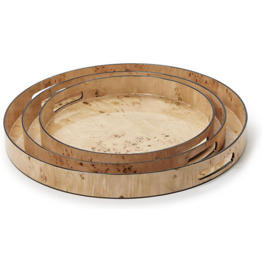 Charles Burl Round Tray Collection