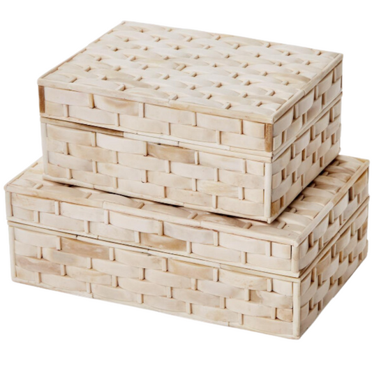 Basketweave Bone Box Collection