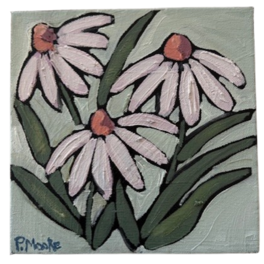Cone Flower in Green Art II 8 x 8"