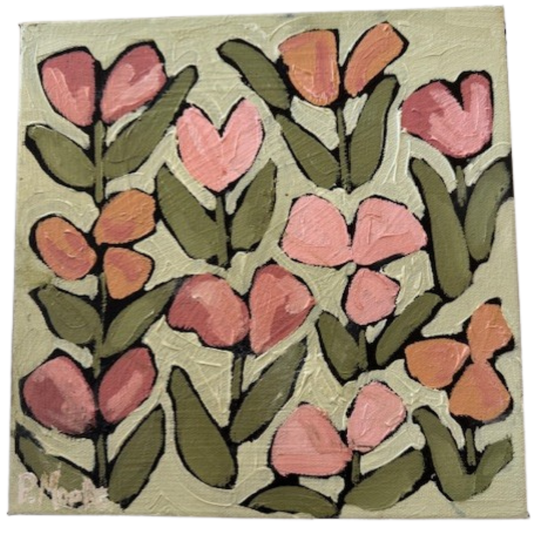 Tulips in Bloom Art 1 10 x 10"