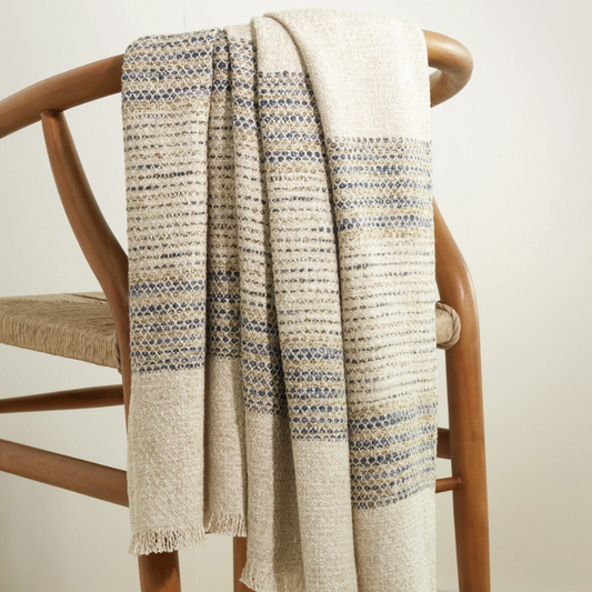 Pine Cone Hill Cielo Stripe Blue Throw