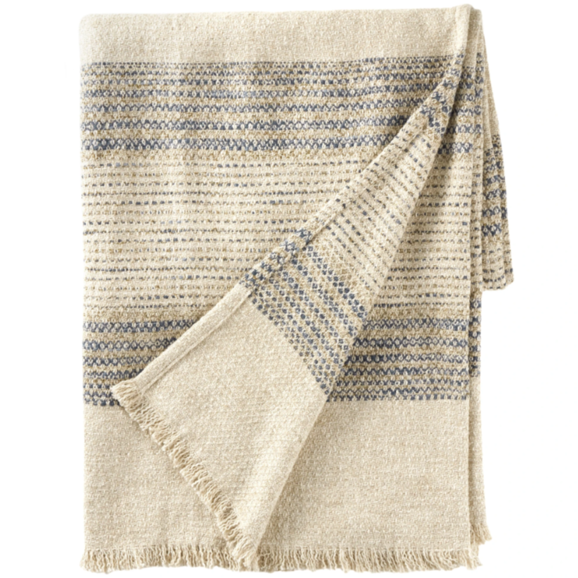 Pine Cone Hill Cielo Stripe Blue Throw