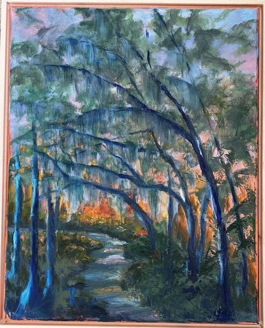 Sunset in the Blue Forest Art