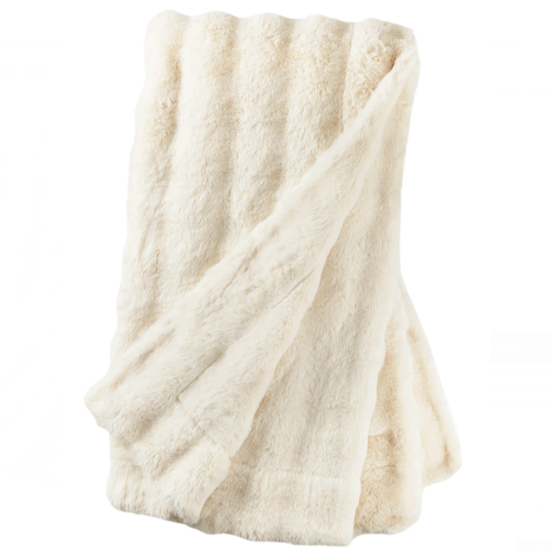 Pine Cone Hill Fab Faux Ivory Throw