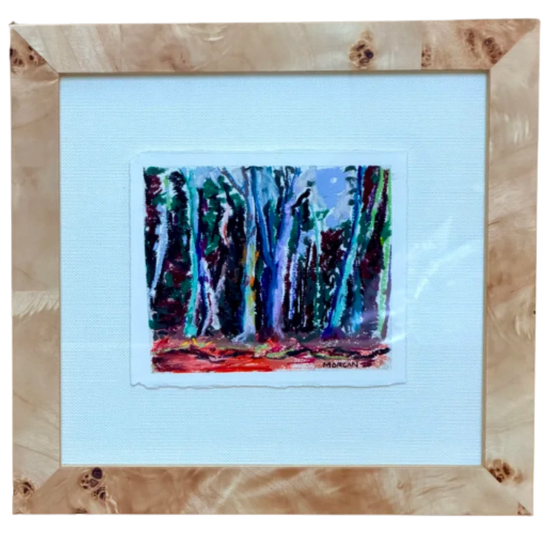 Tree Pastel on Paper (Pink) Art