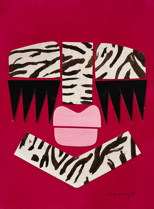 Pink Zebra Face Art