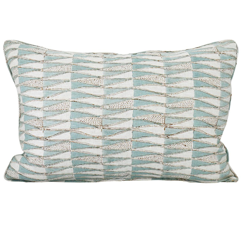 Tangier Oak Celadon Lumber Pillow