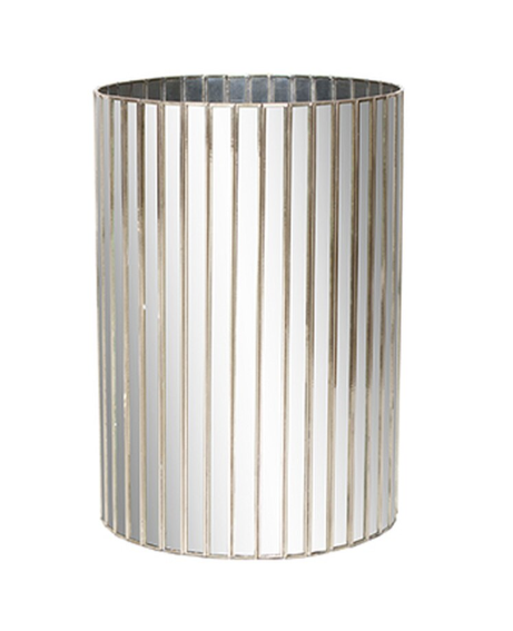 Faceted Mirrored Wastebasket