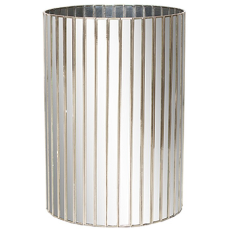Faceted Mirrored Wastebasket